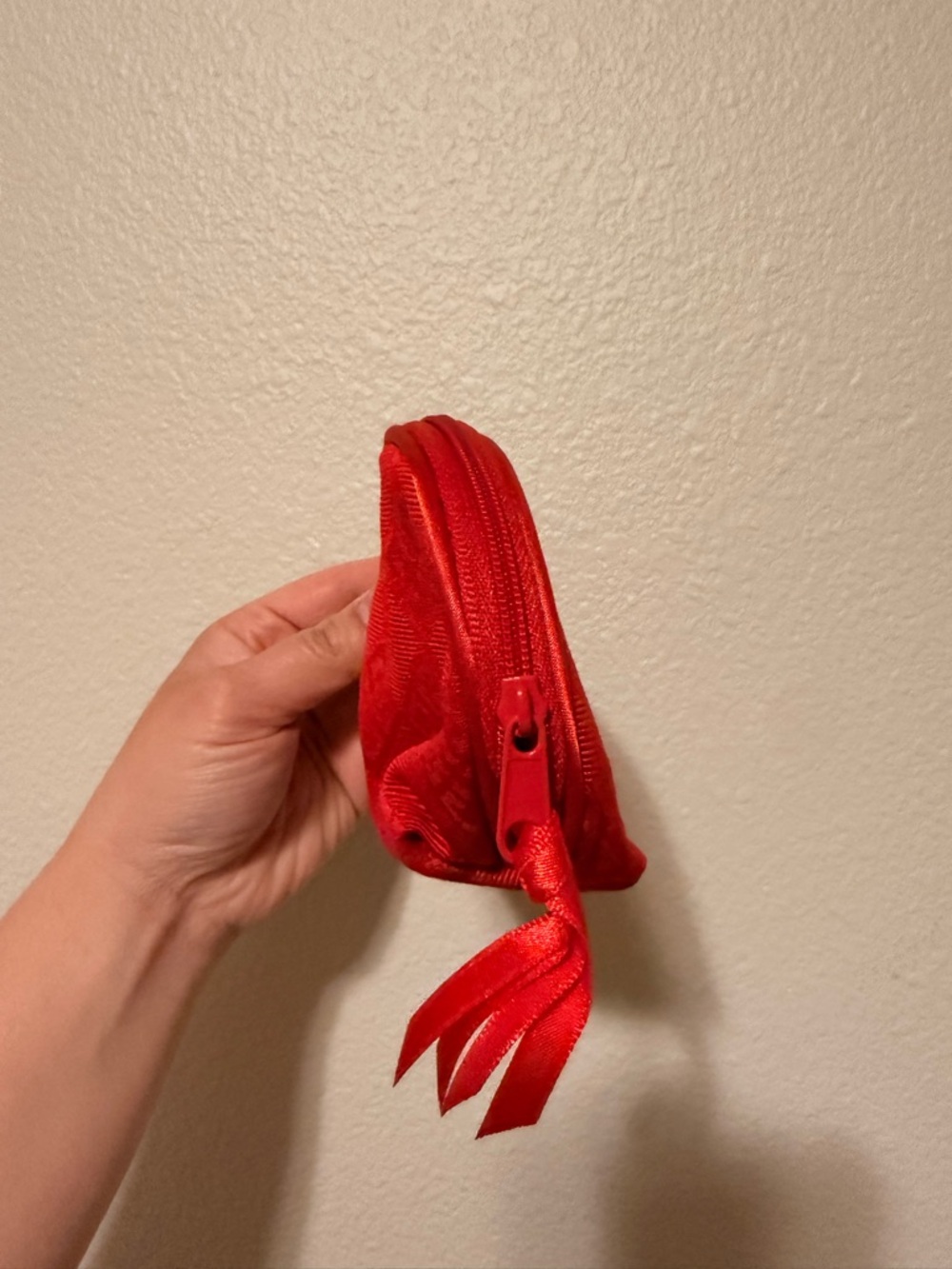 Givenchy Red Quilted Satin Cosmetic Pouch with Tassel Zip - Picture 2 of 5